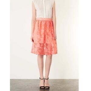 TOPSHOP Burnout Floral Midi Skirt Size 6